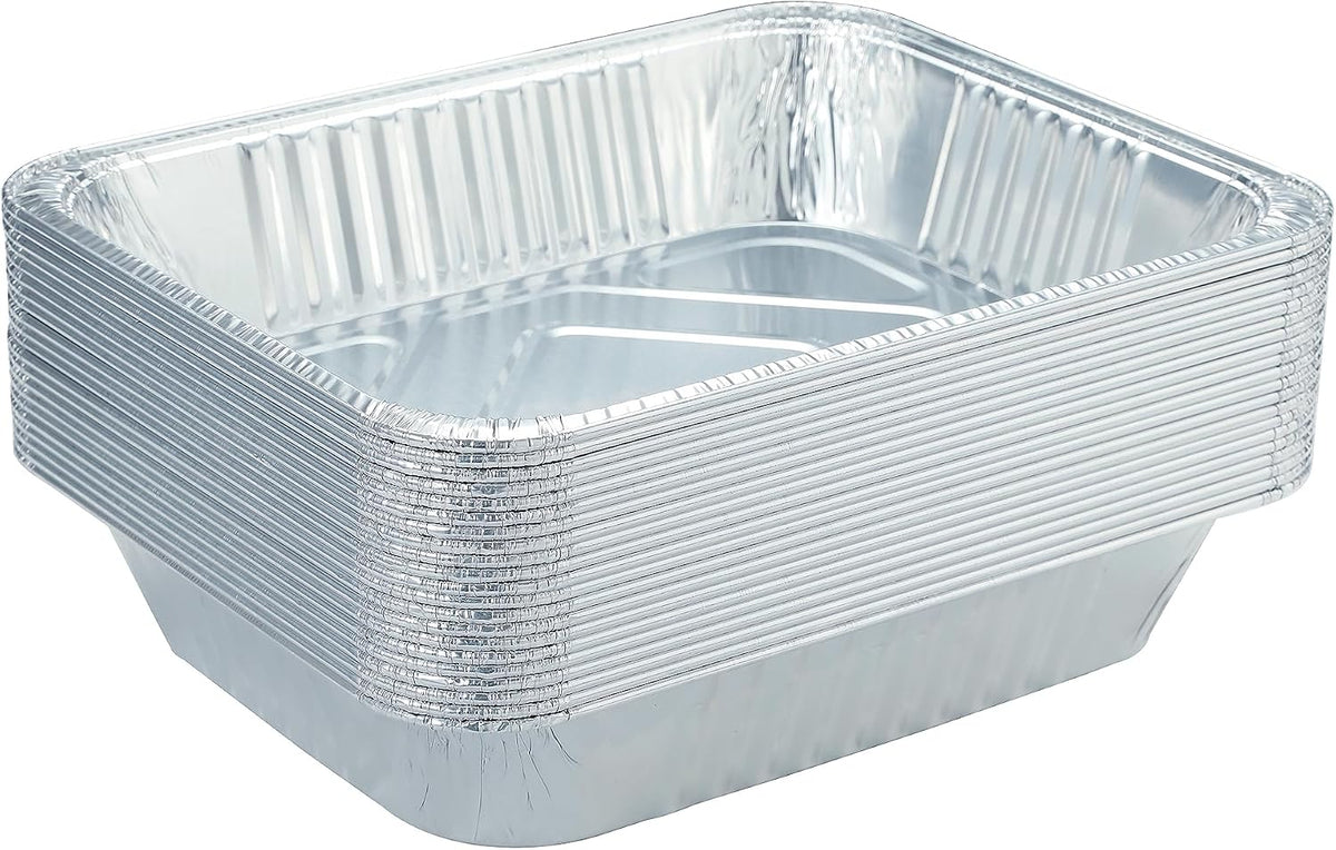 9x13 Aluminum Pans - (30Pack) Disposable Foil Pans, Half Size Deep Steam Table Pans Extra Thick for Baking, Cooking