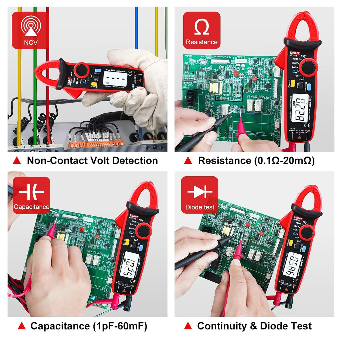 UNI-T UT210e Mini Clamp Meter & Alligator Electric Clips
