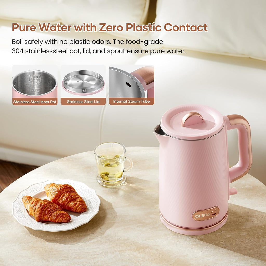 Electric Tea Kettle: 1200W Fast Boil Electric Water Kettles 1.5L | Stainless Steel Kettle; Large Electric Water