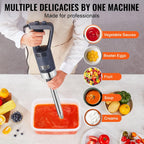 Commercial Immersion Blender, 500W Heavy Duty Hand Mixer, 16 inch Stepless Variable Speed Mixer with Stainless Steel