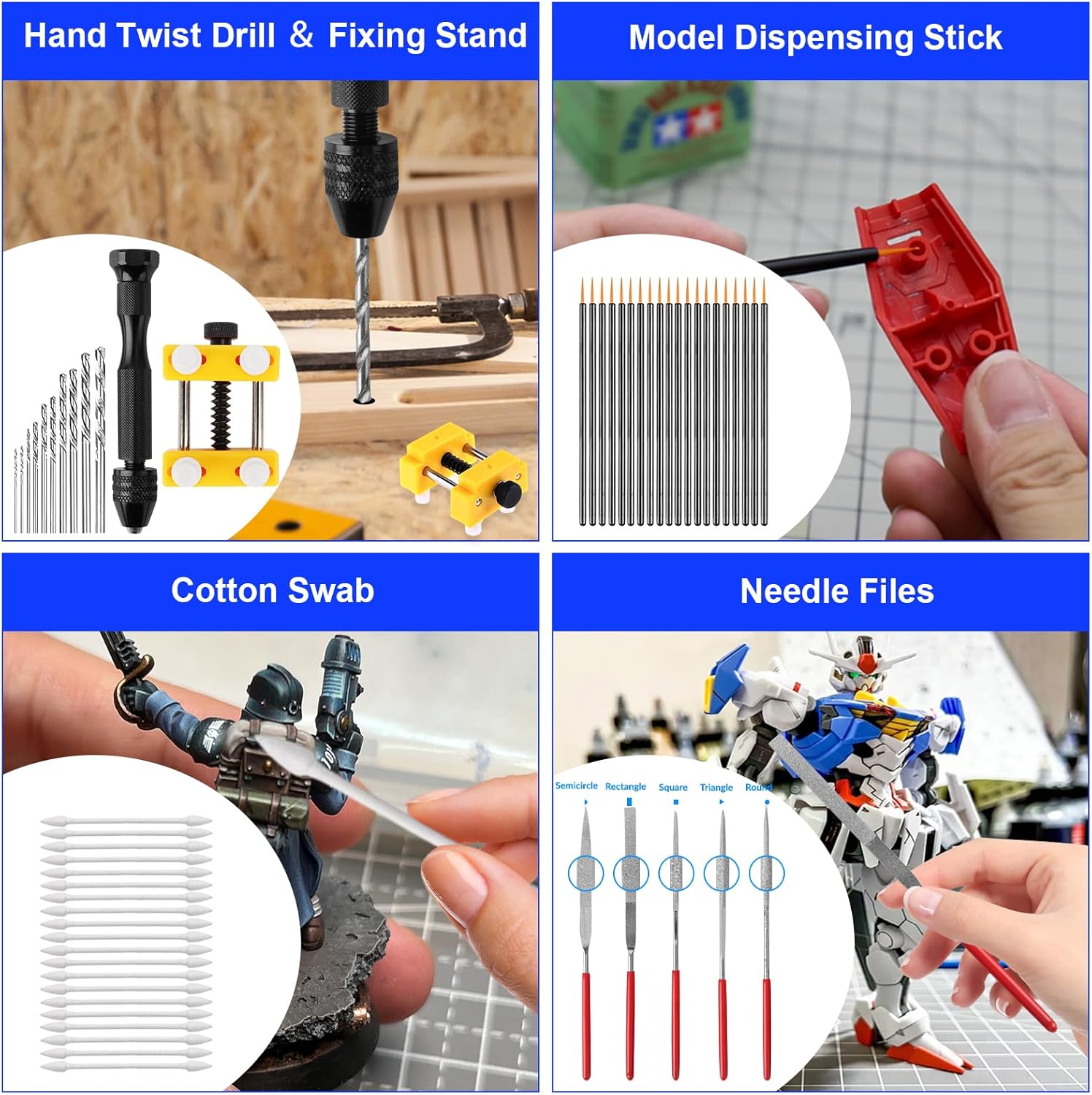 Gundam Tool Kit, 170 Pcs Professional Model Tool Kit for Gundam, Model Kit Tools with Decals Sticker Operated Box
