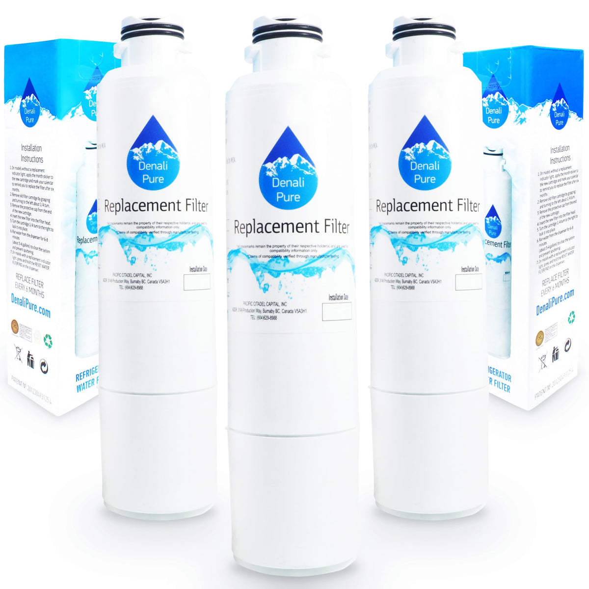 3-Pack Replacement for Samsung DA-9708006A Refrigerator Water Filter