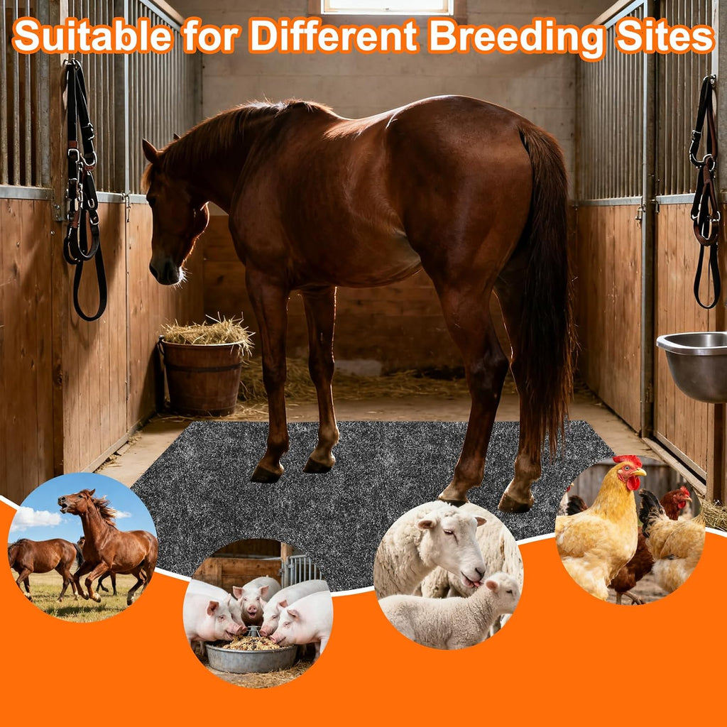 4x6 Ft Horse Stall Mat, Thick Stable Mat, Absorbent Lightweight Washable Floor Mat for Keeps Stable Barns Kennels