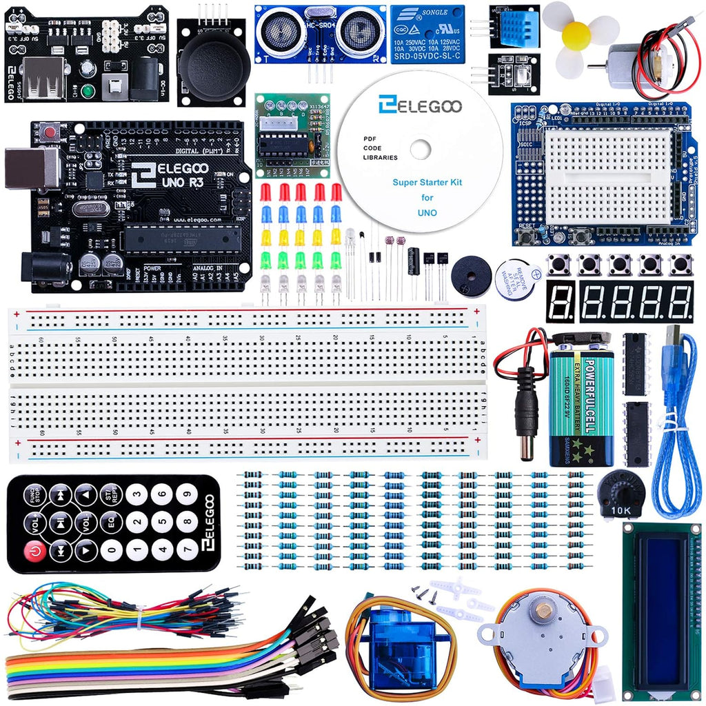 ELEGOO UNO Project Super Starter Kit & ELEGOO Upgraded 37 in 1 Sensor Modules Kit