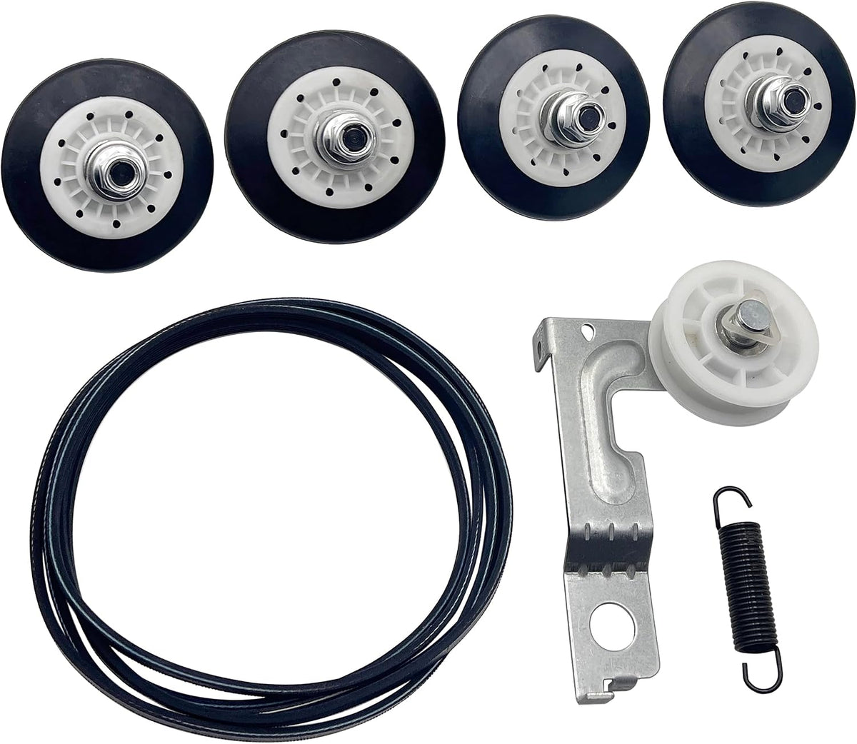 Dryer Repair Kit with rum Rollers, Idler Pulley, Belt for LG DLE2050W DLE7177RM DLE4970W DLE2140W DLE2301W DLE2101W DLE2512W DLE2701V DLE2522W DLE2524W DLE2601R DLE1310W DLE2515S DLE2301R