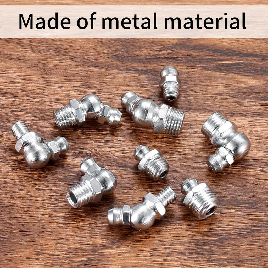 60 Pcs Metric Grease Fittings Kit, Hydraulic Zerk Assortment