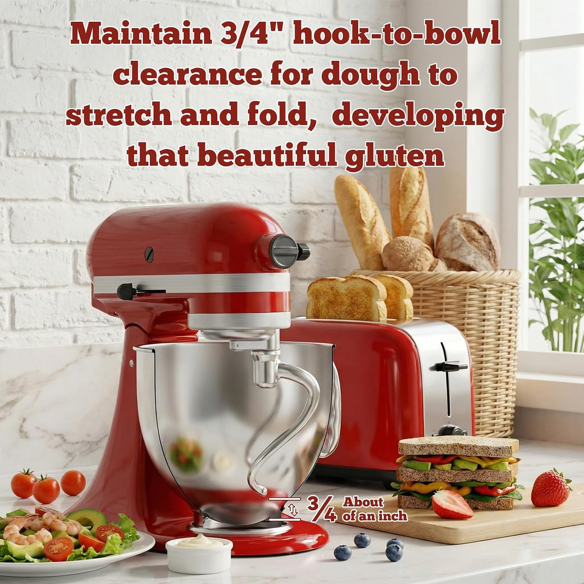 Spiral Dough Hook for KitchenAid 4.5-5 Qt Tilt-Head Stand Mixers
