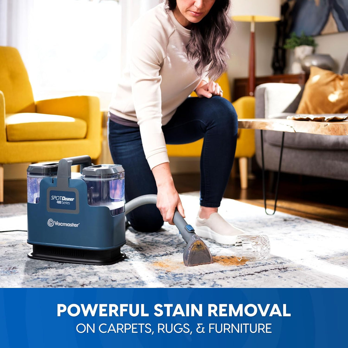 400 Series Portable Carpet & Upholstery Spot Cleaner Machine | 16Kpa Power Suction with Versatile Tools for Pets