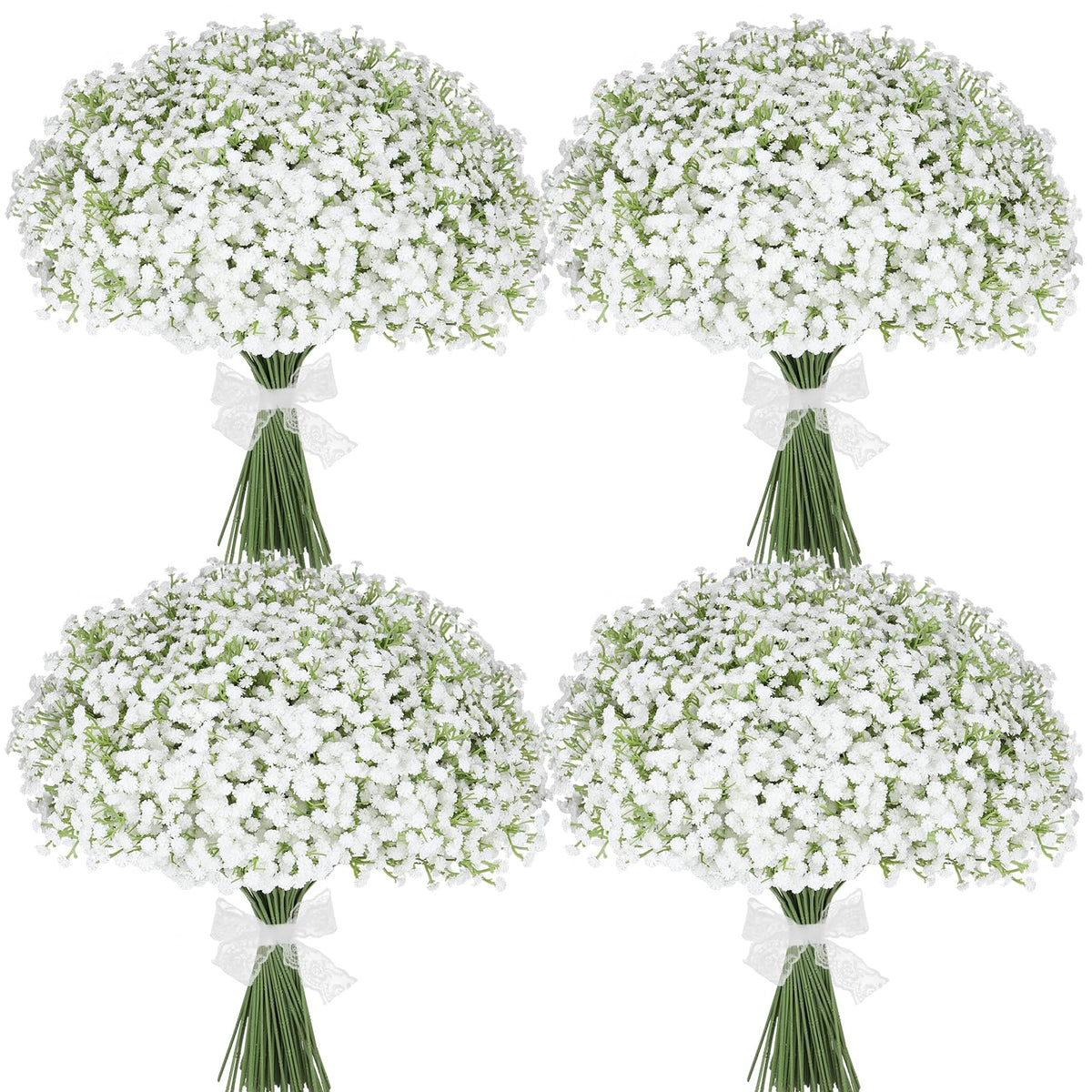 Babys Breath Artificial Flowers Bulk, 30 Pcs White Gypsophila