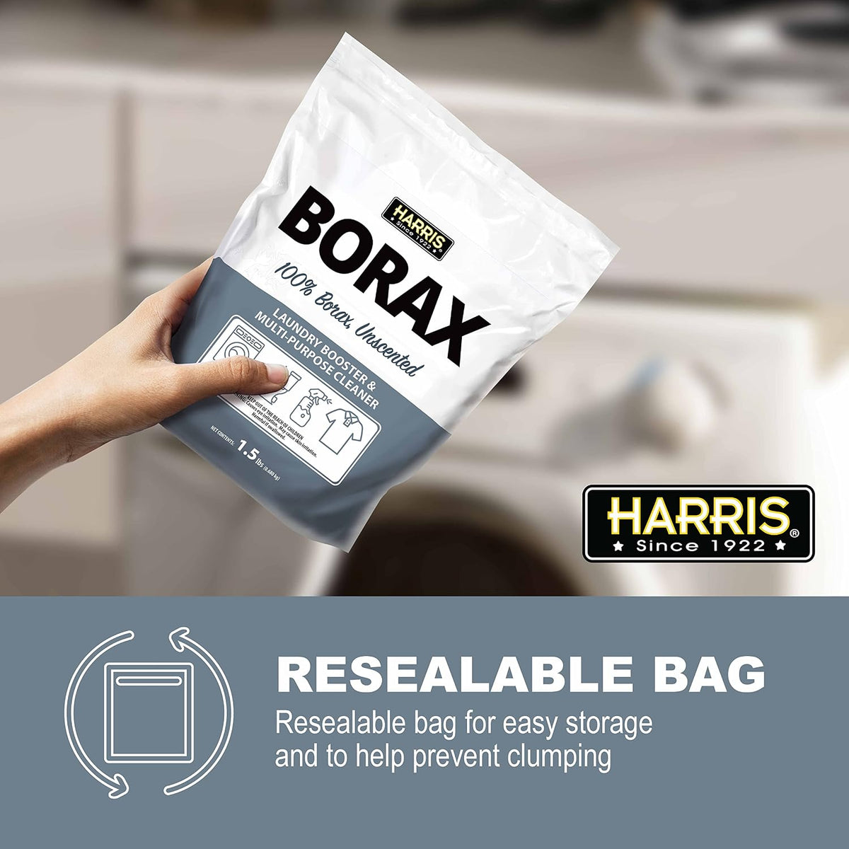 Borax Powder Hard Water Laundry Booster and Powerful Multi-Purpose Cleaner, 1.5lb (Unscented)