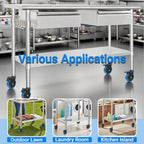 4 Inch Prep Table Cater Wheels Set of 4, Threaded Swivel Expanding Stem Casters with Brake Fit 7/8", 1", 1-1/2", or