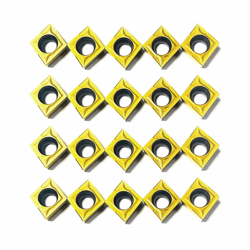 20pcs CCMT09T304 Carbide Turning Inserts,Indexable Milling Blade for Lathe Tool Holder, CCMT32.51