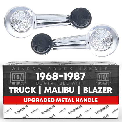 Window Crank Handle Set, Front/Rear Driver & Passenger - Compatible with 1965-1996 Buick, Oldsmobile, Chevrolet, GMC