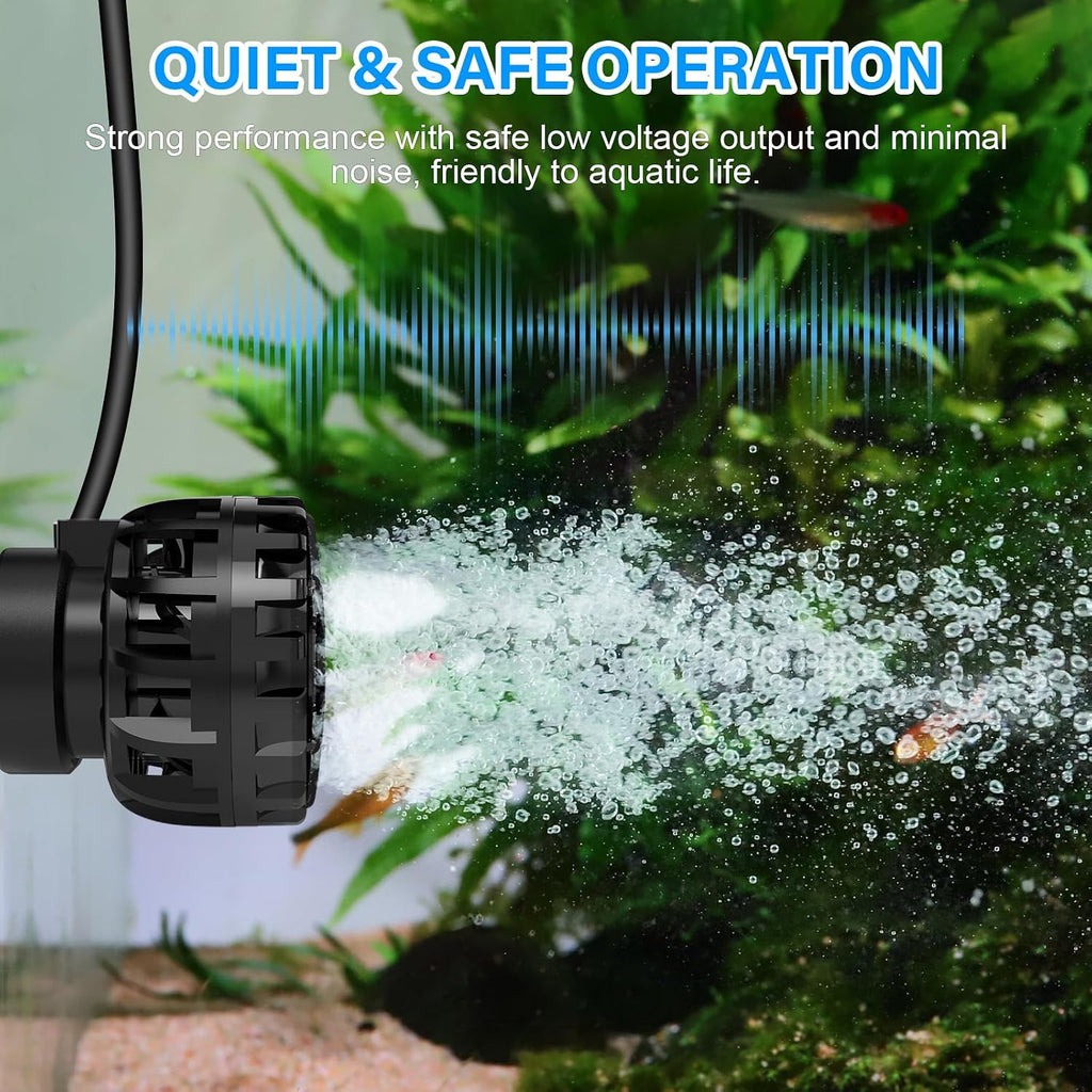 Aquarium Wave Maker for 5-10 Gallon Fish Tanks, Adjustable DC Power Heads for Aquarium with Controller, Aquarium