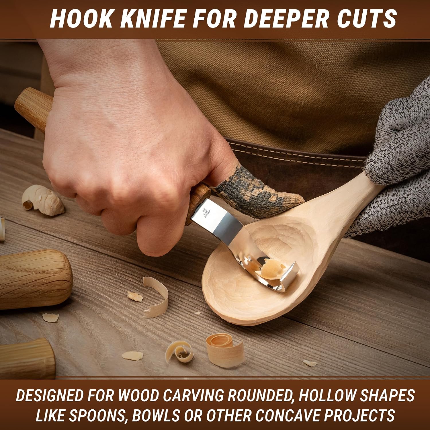 Wood Carving Knives Kit Spoon Carving Tools S14 - Spoon Hook Knife Wood Carving Chisels Set Bowl Gouge - Whittling