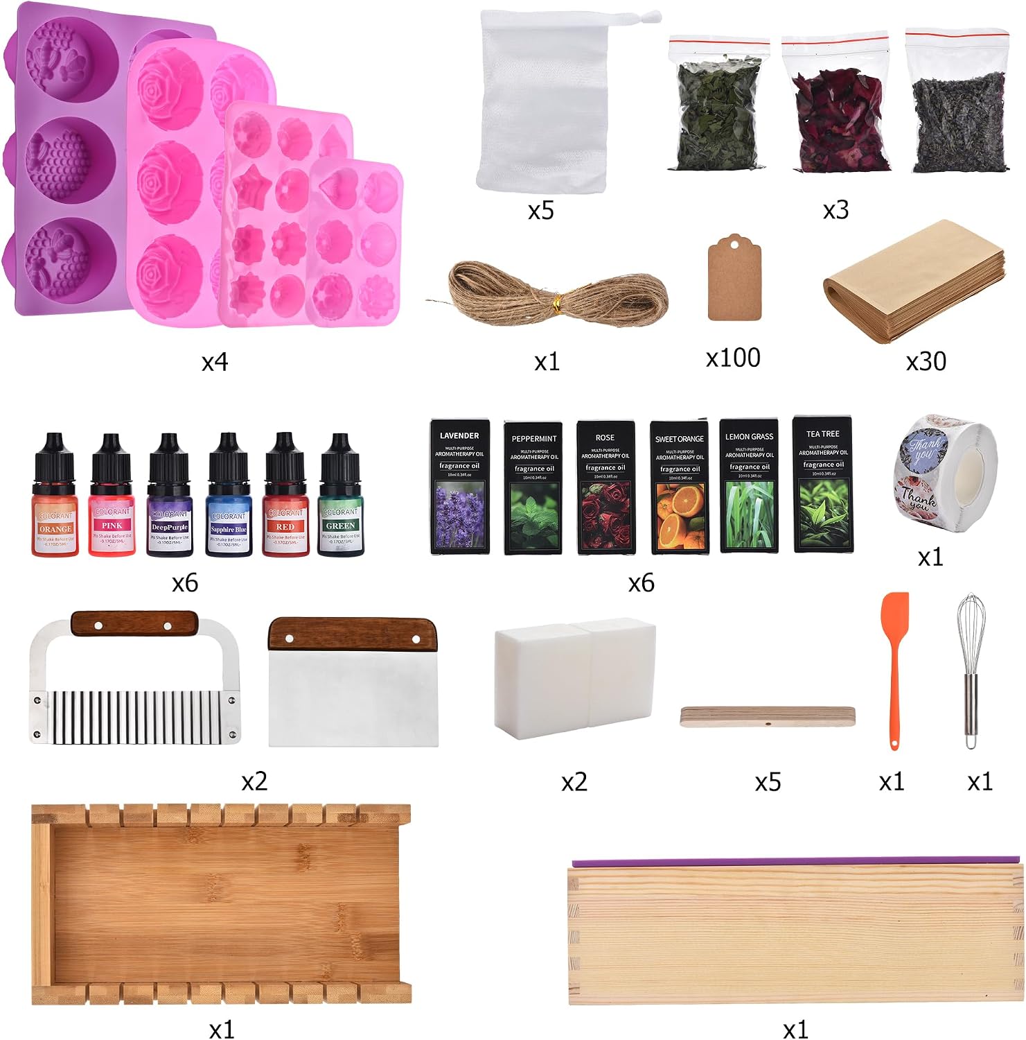 Soap Making Kit for Adults All-in-One Soap Making Supplies Includes Melt & Pour Goat Milk Soap Base, Silicone Loaf