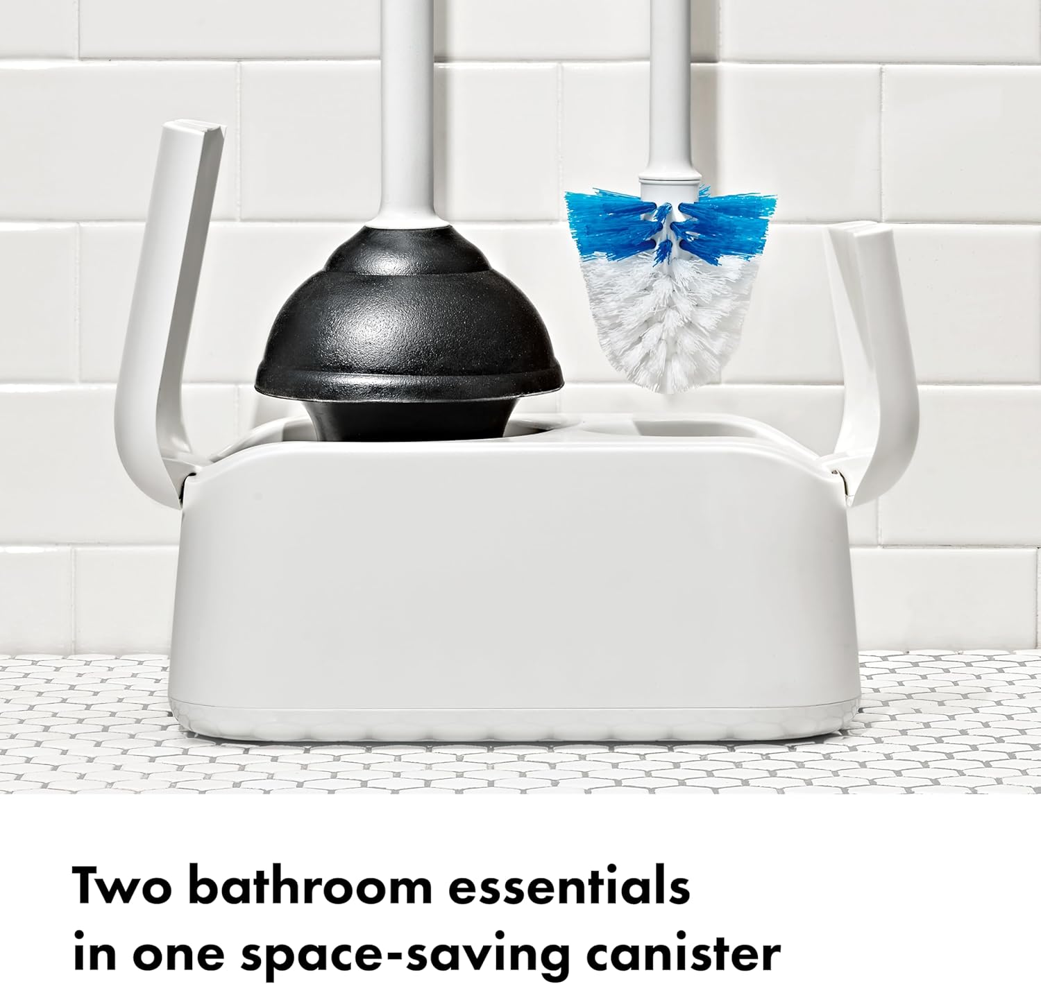 Good Grips Toilet Brush & Plunger Set - White