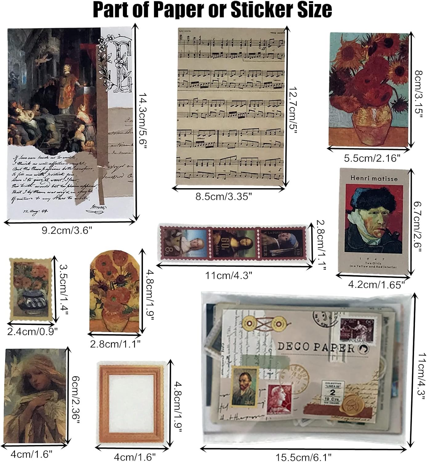 200PCS Vintage Scrapbooking Supplies Kit for Journaling, Junk Journal Planners Aesthetic Cottagecore Room Decor Wall