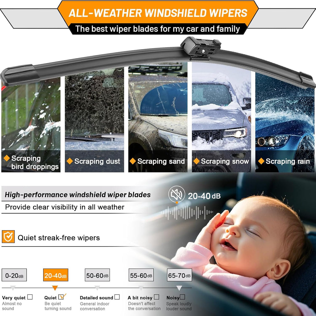 OEM Windshield Wiper Blade Replacement for VW Volkswagen Atlas 2018 2019 2020 20221 2022 2023 2024 Original Equipment