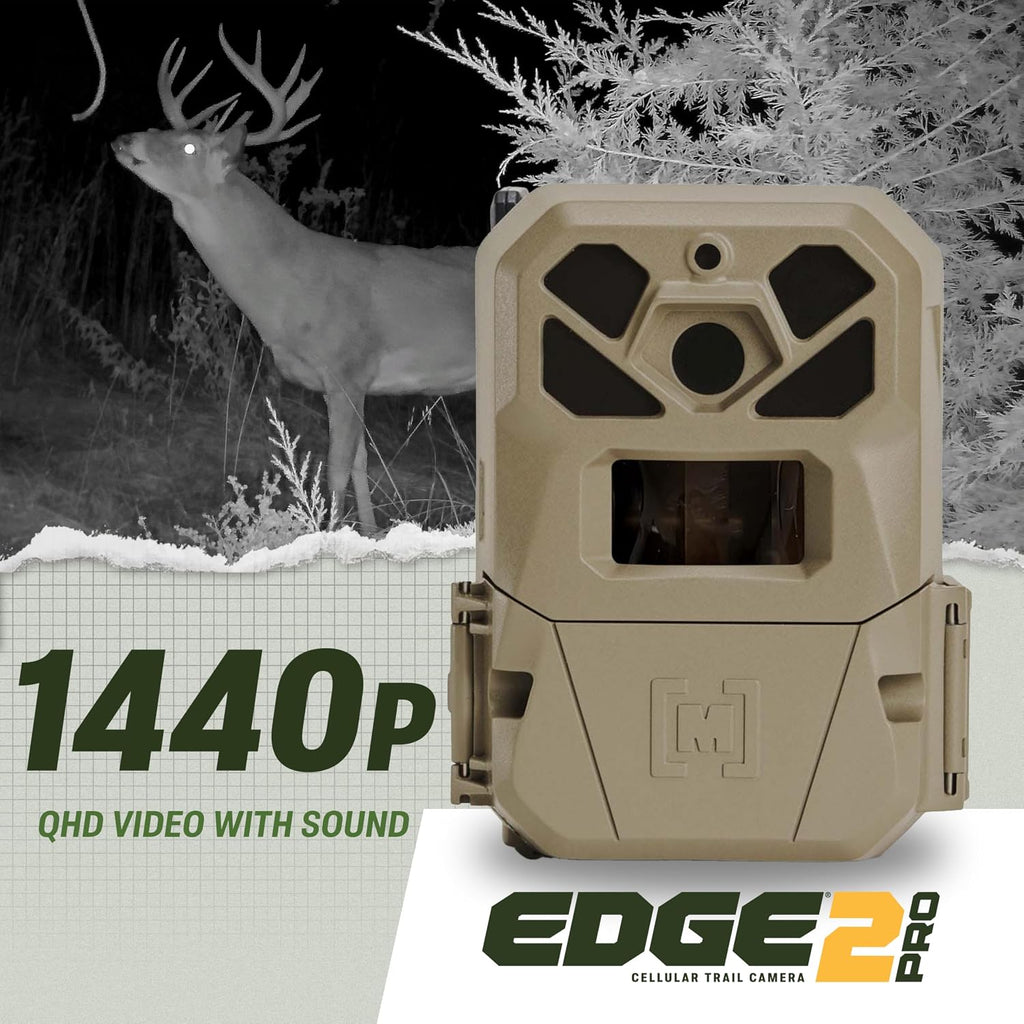 Edge 2 Pro Cellular Trail Camera - Auto Connect Nationwide 4G LTE - On Demand 40MP Photo - 1440P Video with HD Audio