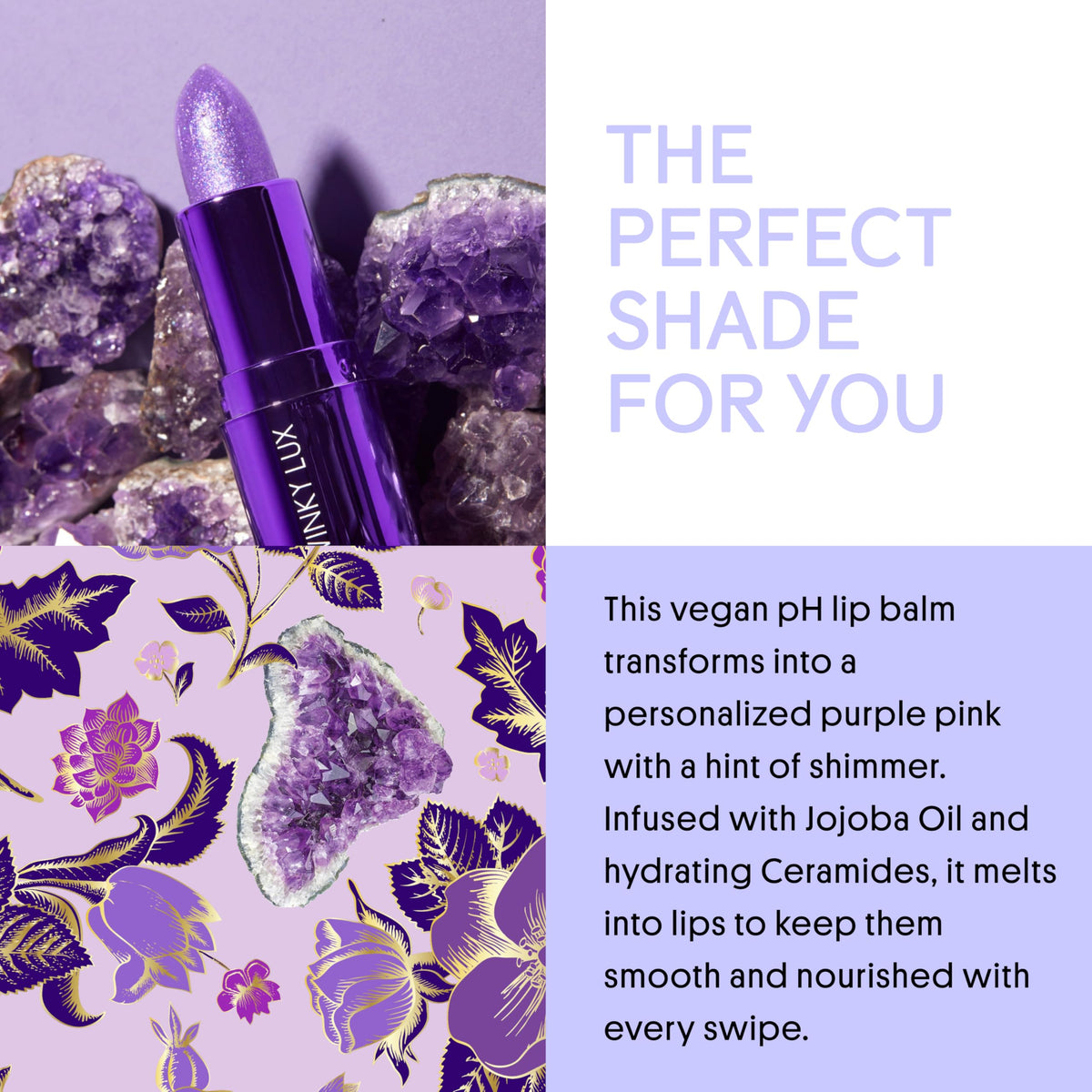 Amethyst Glimmer Balm - Hydrating Color Changing pH Lip Balm