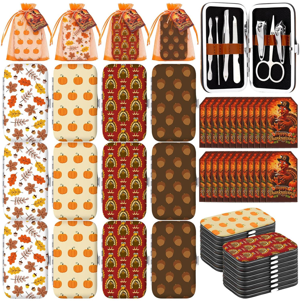 12 Set Thanksgiving Manicure Set Bulk Gifts with Bag Card