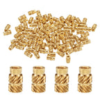 uxcell 50 Pcs M2 Brass Knurled Threaded Insert M2x6mm, OD 3.5mm Heat Set Insert Embedment Nuts