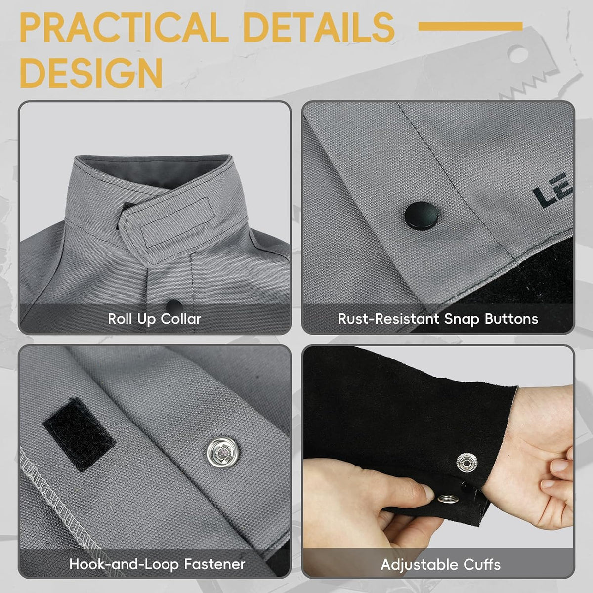 Welding Jacket Leather Sleeves Flame Resistant Hybrid Welder Jacket | Cotton & Leather Welder Coat