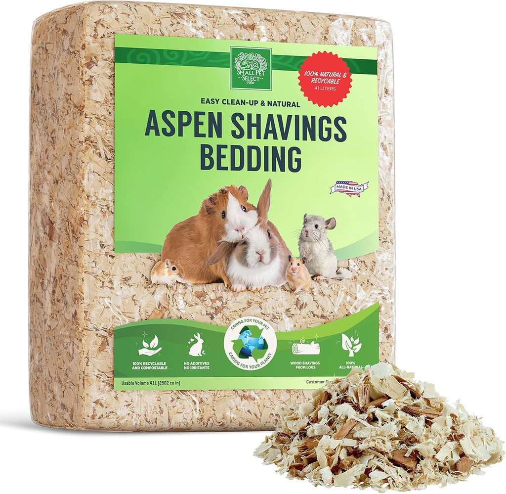 Premium Natural Aspen Bedding, Animal Bedding for Small Indoor and Outdoor Pets, Made in the USA, Size 41 L Pack