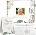 Elegant White Funeral Guest Book , 10 x 8 Inches 120 Pages Guest Book for Funeral , 360 Entries Guest book for