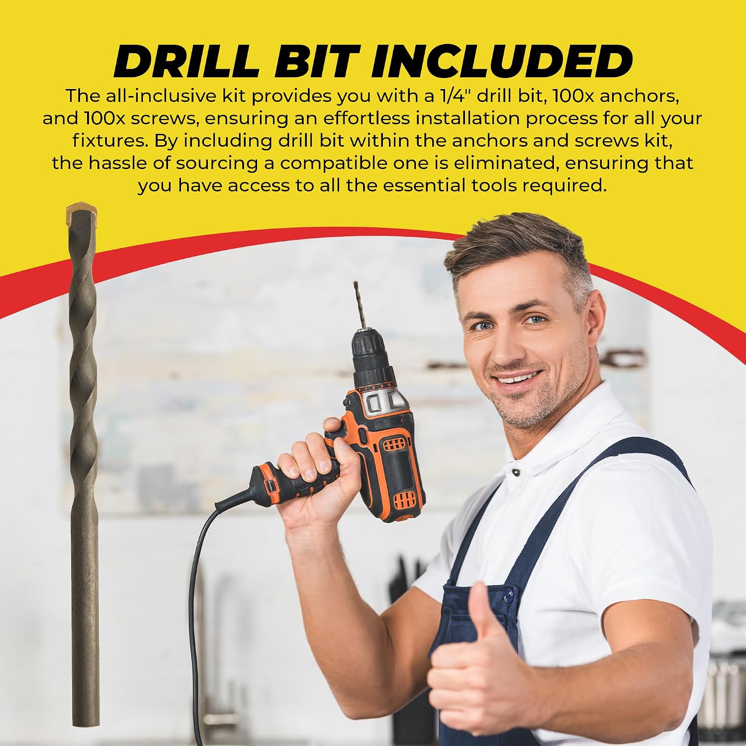 Conical Concrete Anchors and Screws Kit, Plastic Conical Wall Anchors for Lightweight Fixtures in Concrete, Block