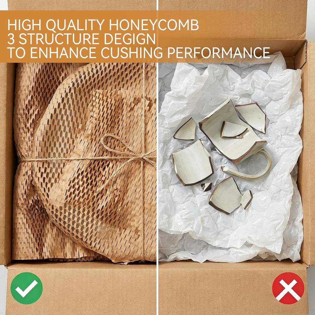 Honeycomb Packing Paper - 15"x165" Bubble Wrap Roll for Moving Shipping