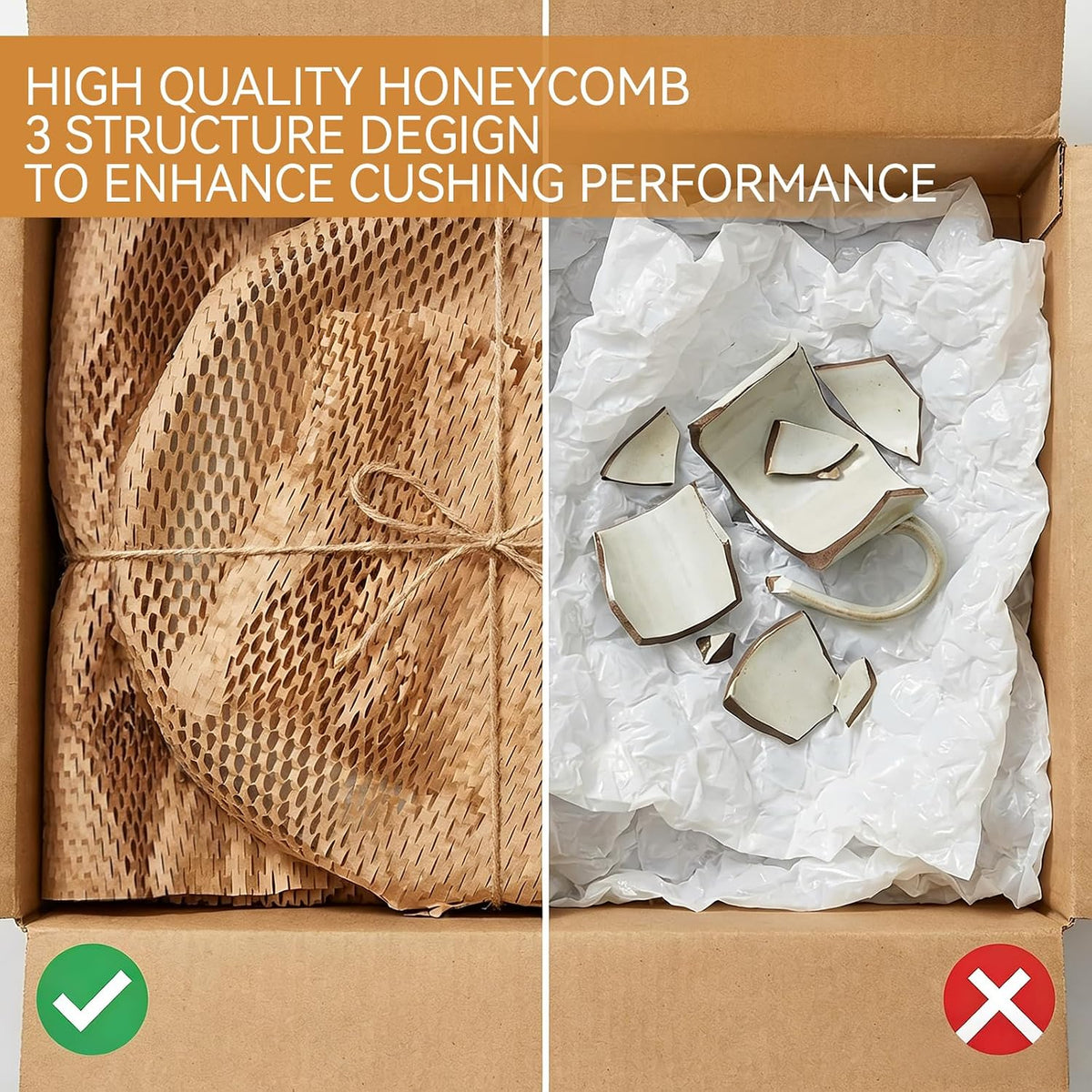 Honeycomb Packing Paper - 15"x165" Bubble Wrap Roll for Moving Shipping