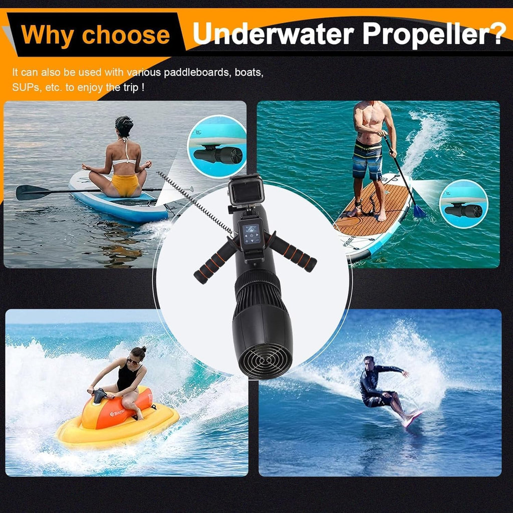 Underwater Scooter 500W/10000 mAh, 130-Min Runtime, 10-Speed Adjustable (1.9-4.3 MPH), Family-Friendly Underwater Sea