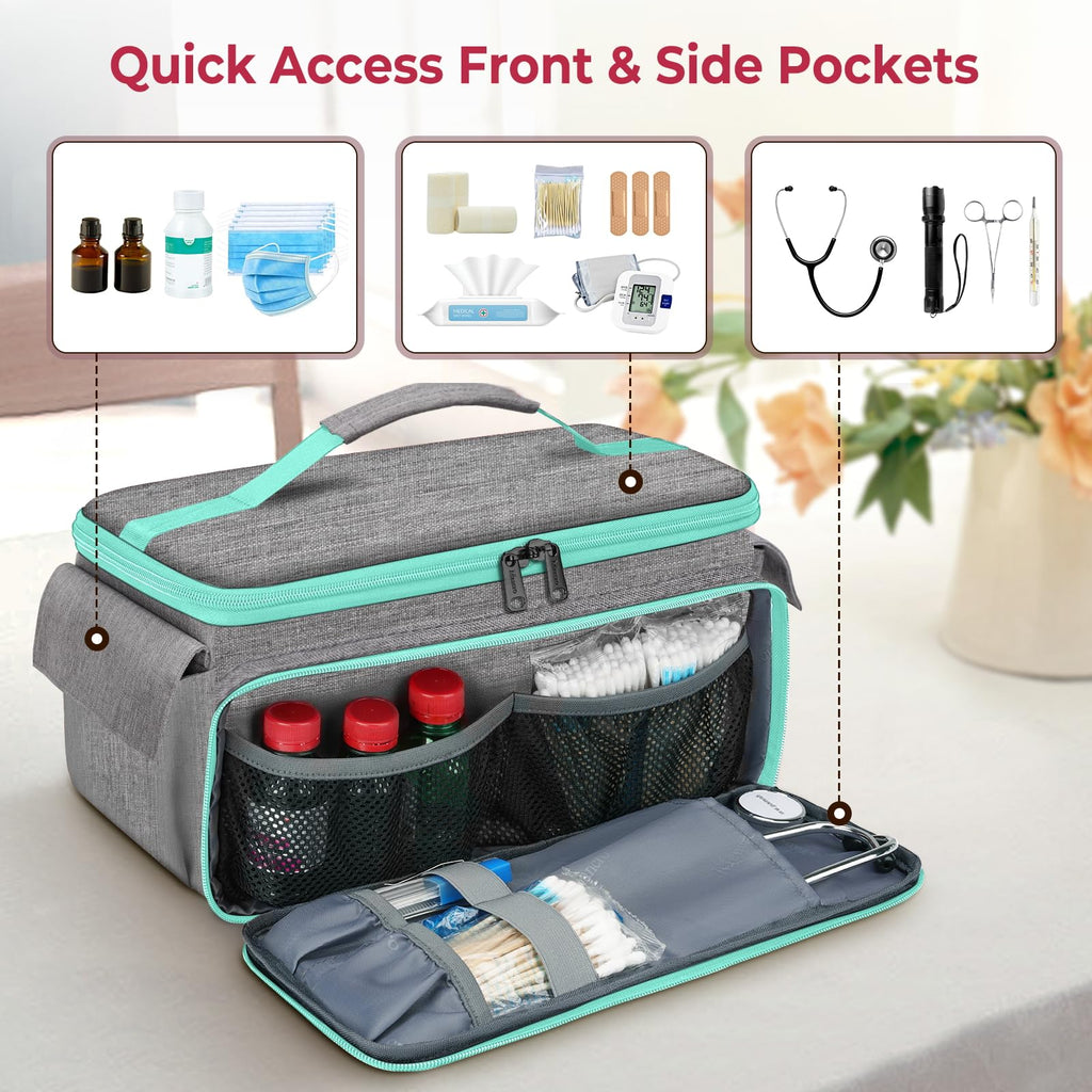 First Aid Bags Empty, Medical Travel Bag with Multi Pockets