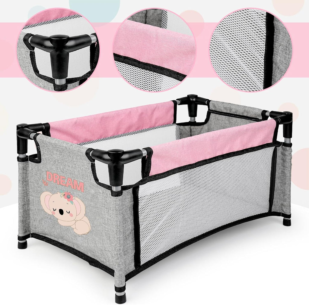 Baby Doll Accessories Baby Doll Crib High Chair Diaper Bag Nursery Playset Baby Doll Furniture Set Pretend Play Role