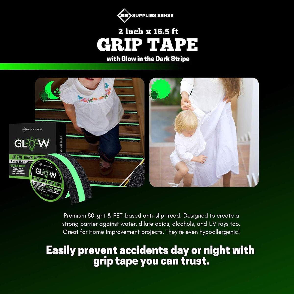 Anti-Slip Grip Tape Strips 2" x16.5ft, Non-Slip Tape
