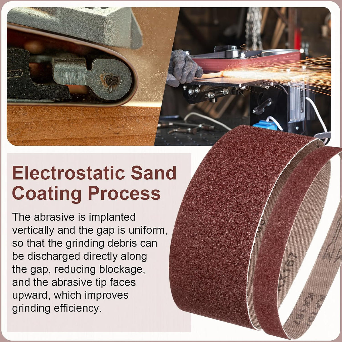 HARFINGTON 1 x 42 Inch Sanding Belts, 12 Pcs 400 Grits Aluminum Oxide