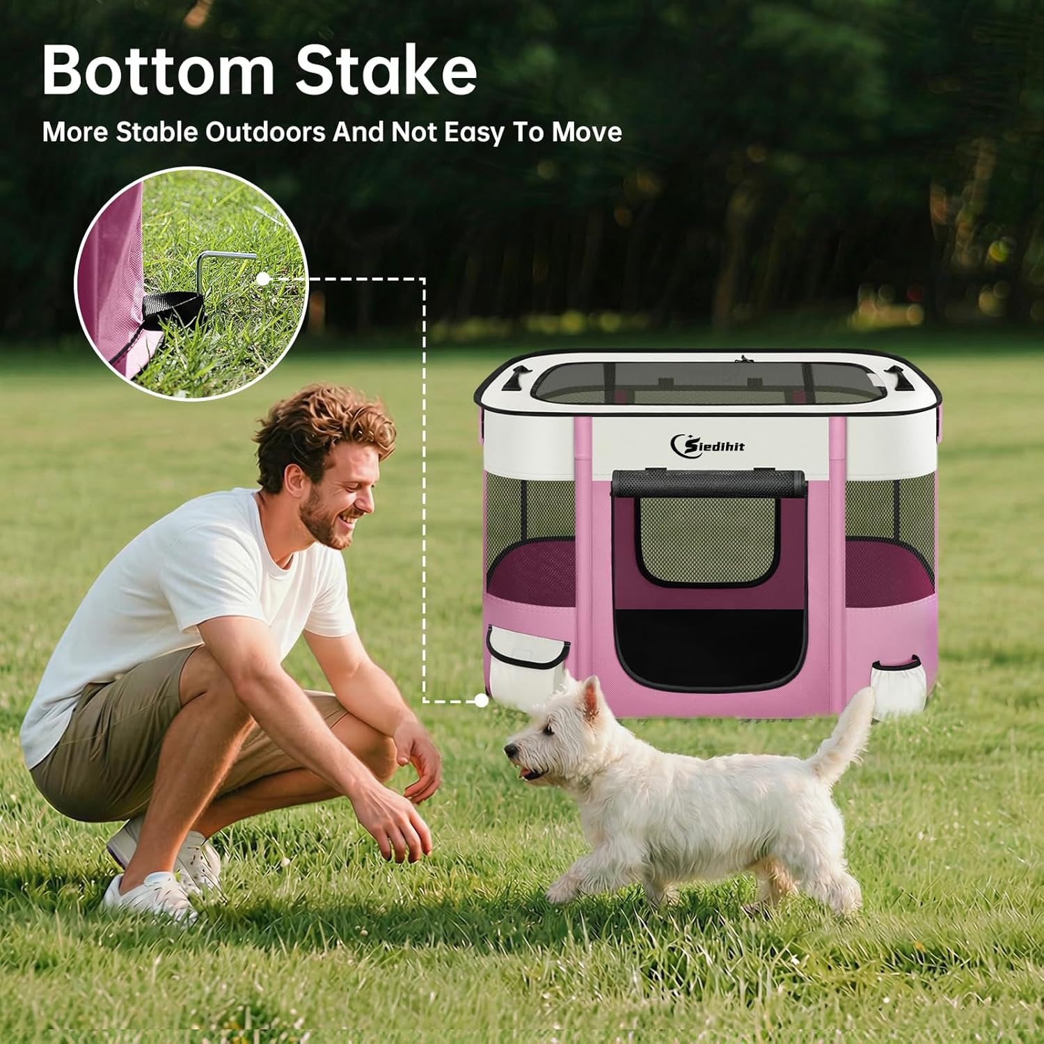Dog Playpen,Cat Pet Puppy Pen,Portable Playpens for Dogs Indoor Outdoor Travel Camping Use,Foldable Dog Kennel Tent
