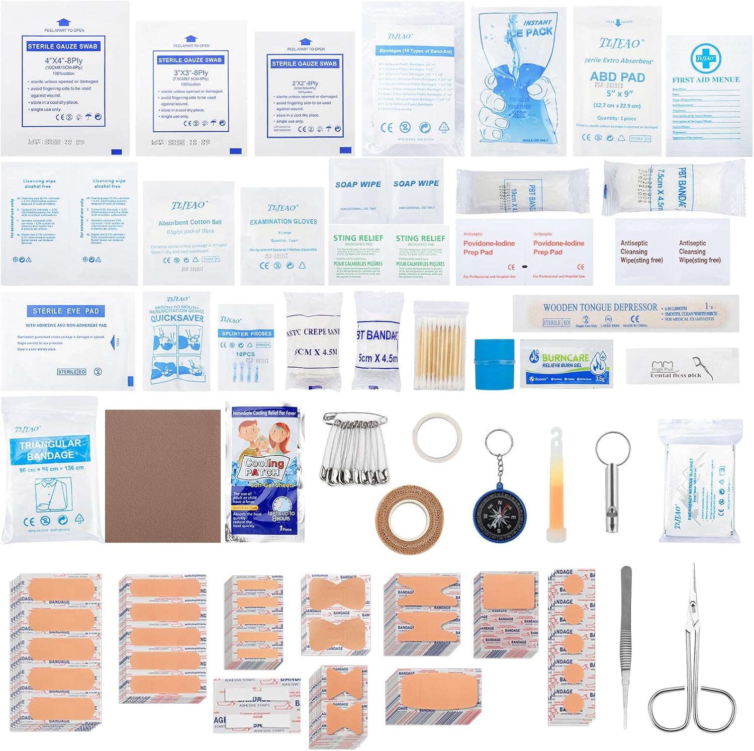 330 Piece First Aid Kit, Premium Waterproof Compact Trauma Medical Kits for Any Emergencies, Ideal for Home, Car