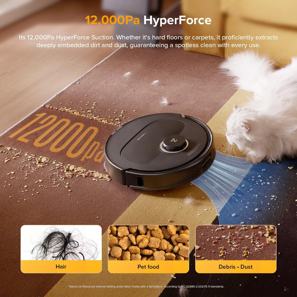 Qrevo S5V Robot Vacuum and Mop, FlexiArm Edge Mopping | 12,000Pa, Dual Zero-Tangle System, Smart Obstacle Avoidance