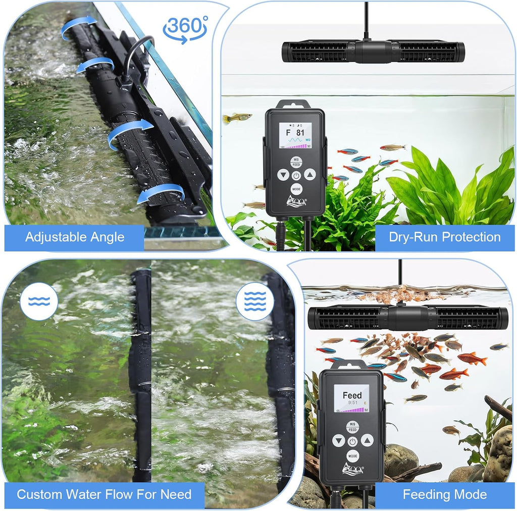 Wave Maker for Aquarium Magnetic Cross Flow Fish Tank Circulation Pump