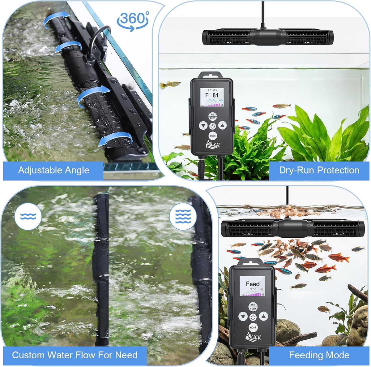 Wave Maker for Aquarium Magnetic Cross Flow Fish Tank Circulation Pump