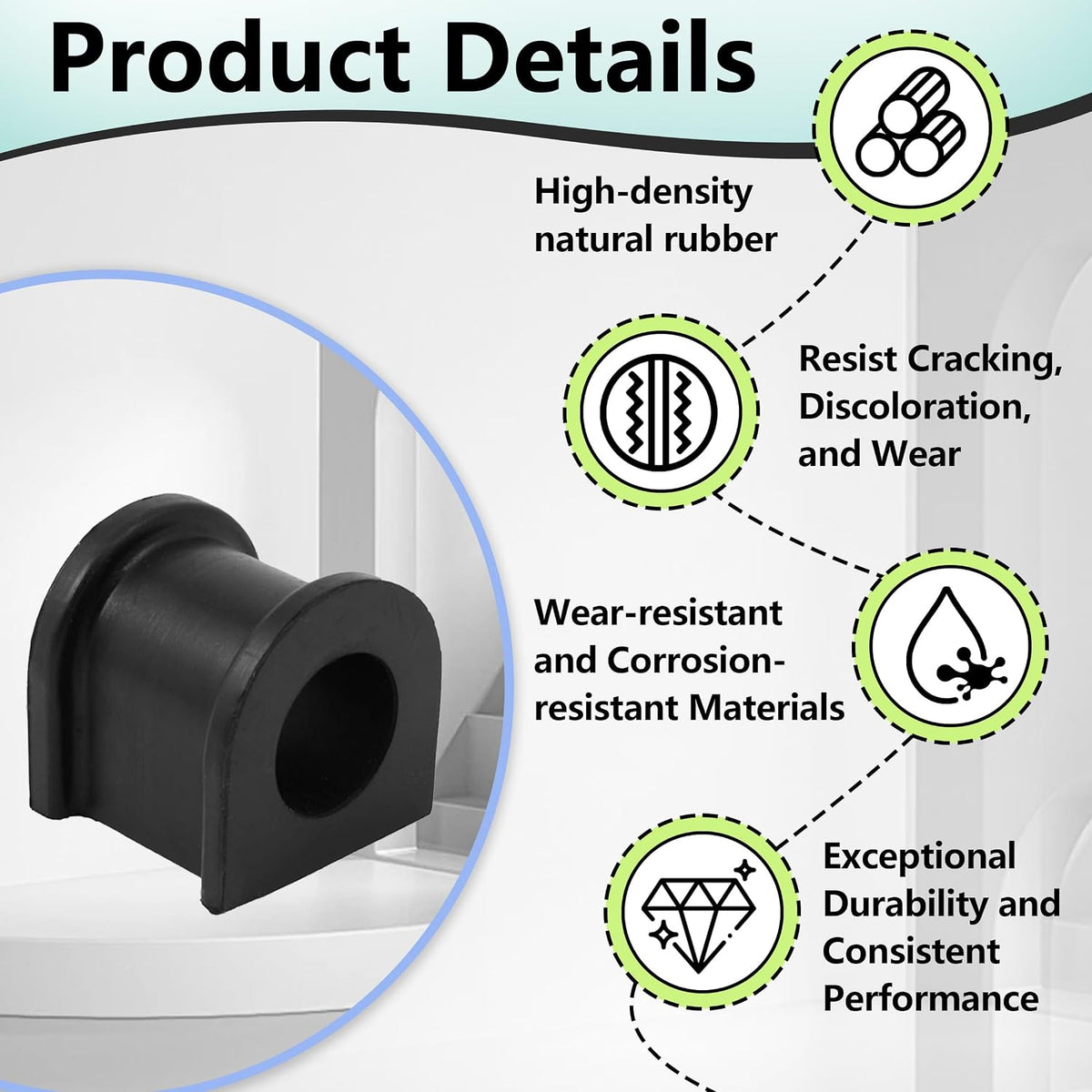 4-PCS Front Stabilizer Bar Bushing Kit for 2003-2019 Toyota Corolla & 2003-2013 Matrix, Replaces 48815-02100 48815-12360, Anti-Vibration Rubber Sway Bar Bushings Set for Smooth Ride & Handling