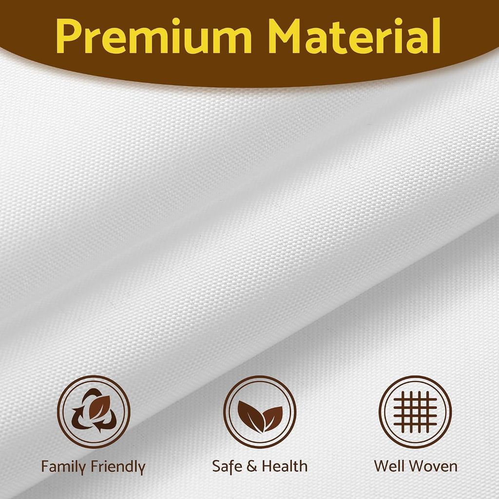 70x54 Snap-in Shower Curtain Replacement Liner White | 2 Bottom Magnets, Fabric, Removable, Water Repellent, Machine