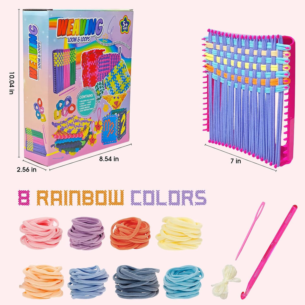 Weaving Loom Kit Toys for Kids and Adults DIY Arts and Crafts for Girls Ages 5 6 7 8 9 10 12, Pot Holder Loom