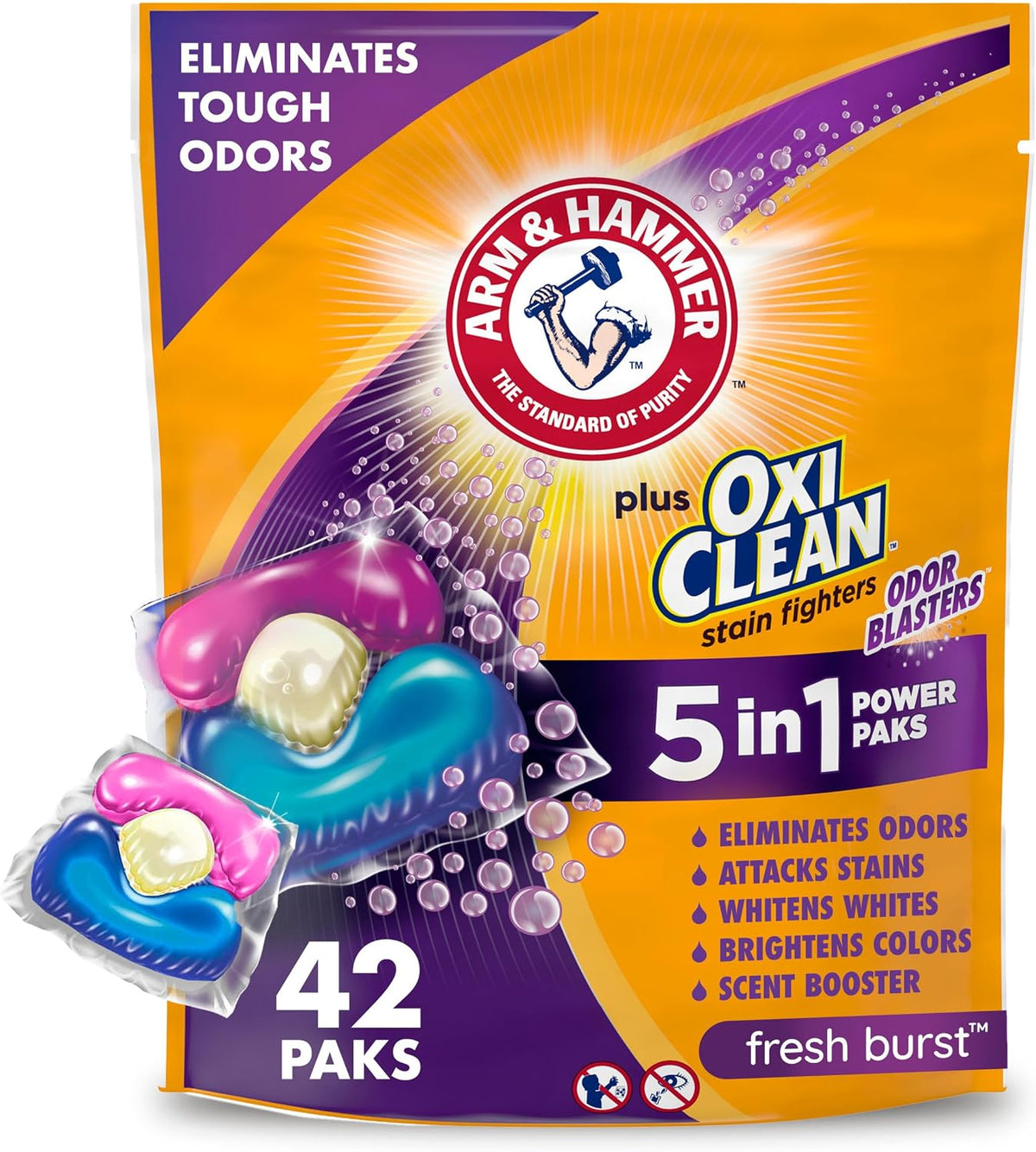 Plus OxiClean Odor Blasters Laundry Detergent Pak, 42 Count
