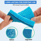 Non-Scratch Cellulose Scrub Sponges 12 Pack, Sponges Kitchen with Double-Side & Ergonomic Design for Dishes, Coated