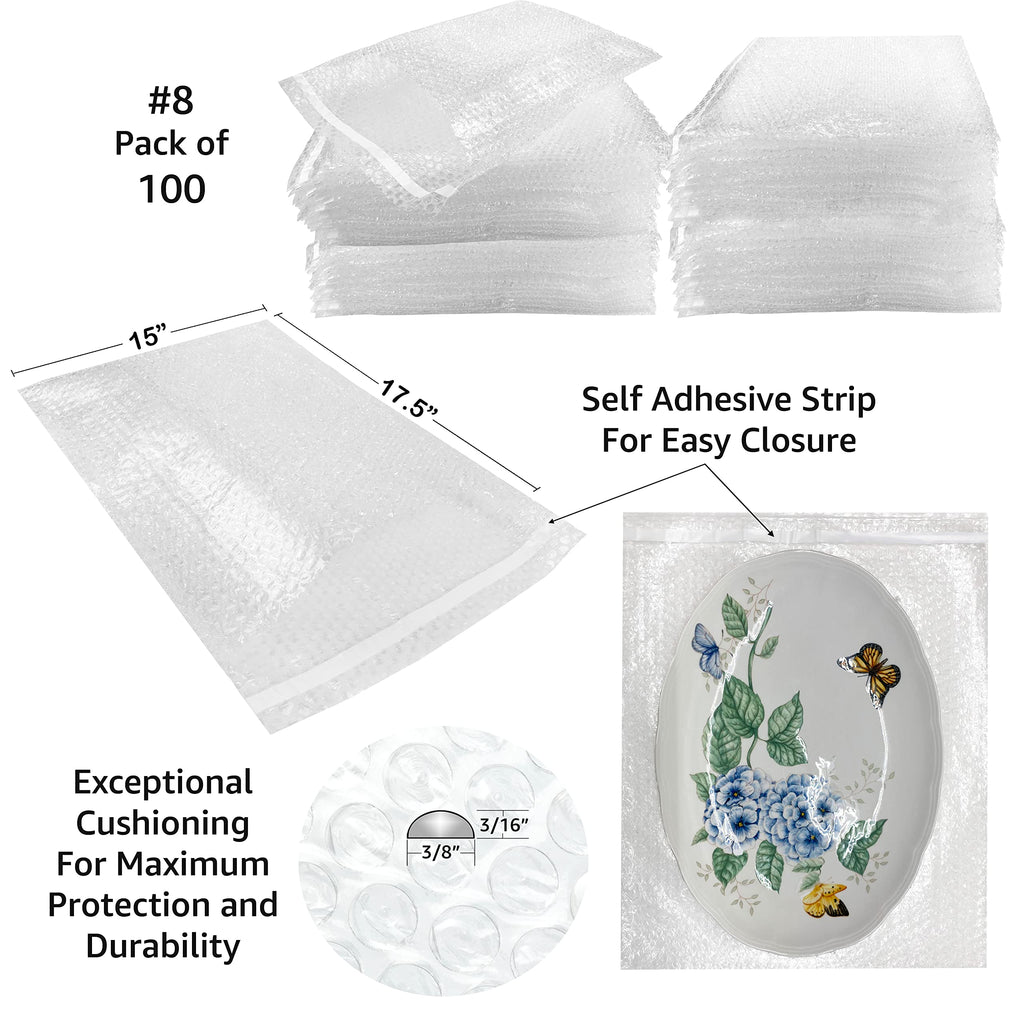 Bubble Pouches, Pack of 100, 15" x 17.5"