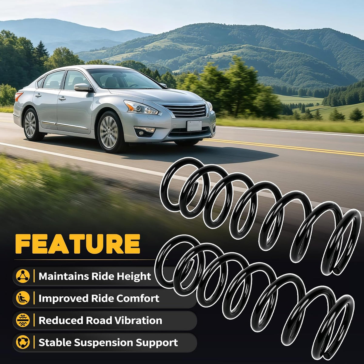 2Pcs Rear Coil Spring Suspension Compatible with Nissan Altima 2.5L 3.5L 2013 2014 2015 2016 Replace for 55020-3TA0C 55020-3TA0B